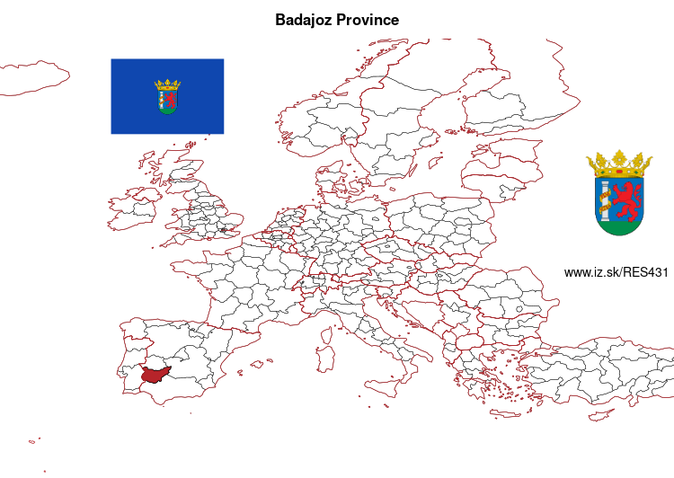 map of Badajoz Province ES431