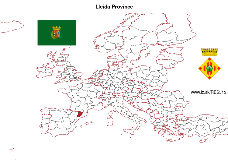 map of Lleida Province ES513