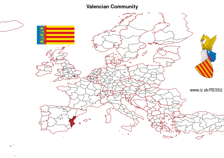 map of Land of Valencia ES52