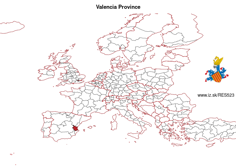 map of Valencia Province ES523
