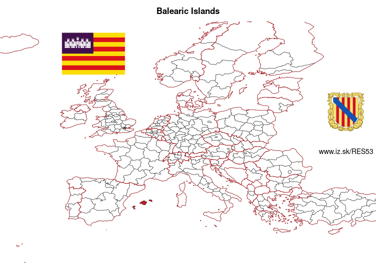map of Balearic Islands ES53