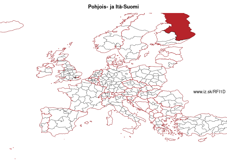 map of Pohjois- ja Itä-Suomi FI1D