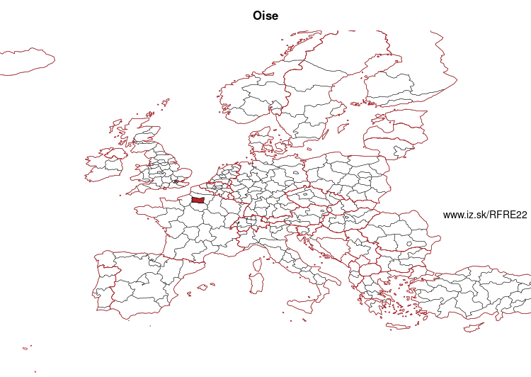 map of Oise FRE22