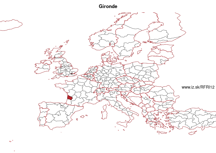map of Gironde FRI12