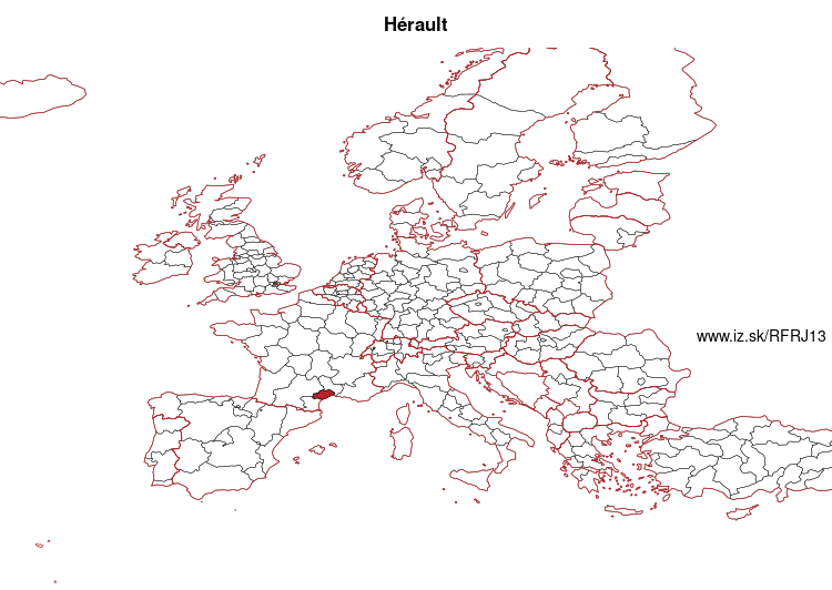 map of Hérault FRJ13