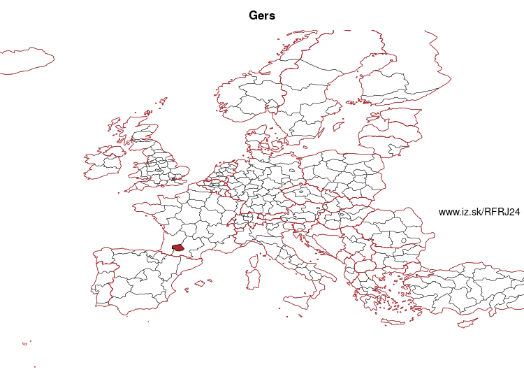 map of Gers FRJ24