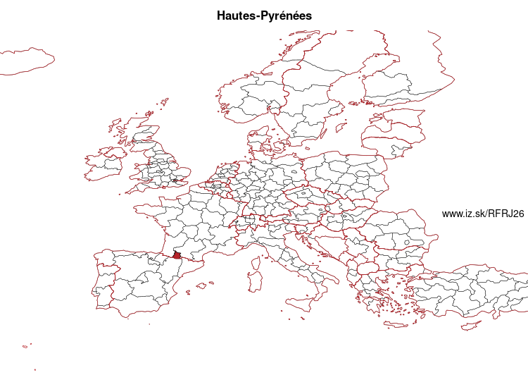 map of Hautes-Pyrénées FRJ26