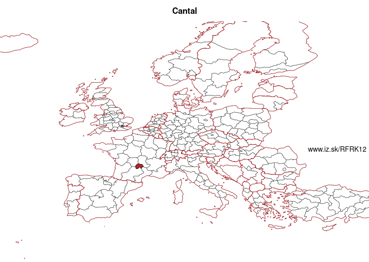 map of Cantal FRK12