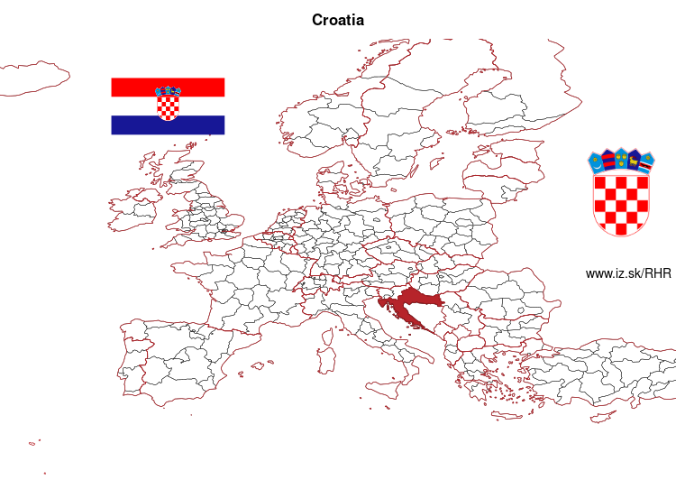 map of Croatia HR