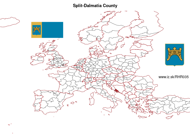 map of Split-Dalmatia County HR035