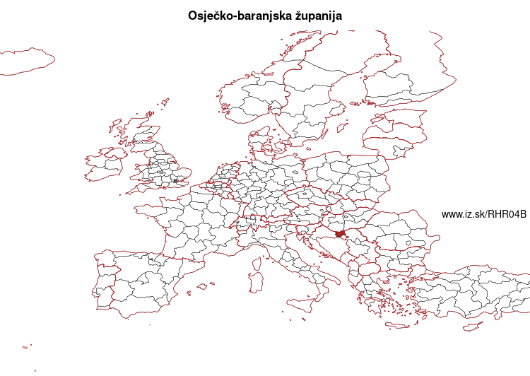 map of Osječko-baranjska županija HR04B