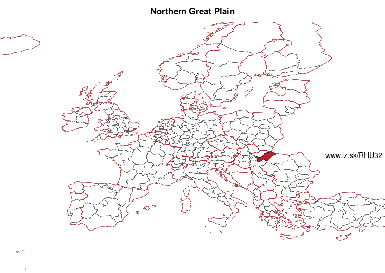 map of Northern Great Plain HU32