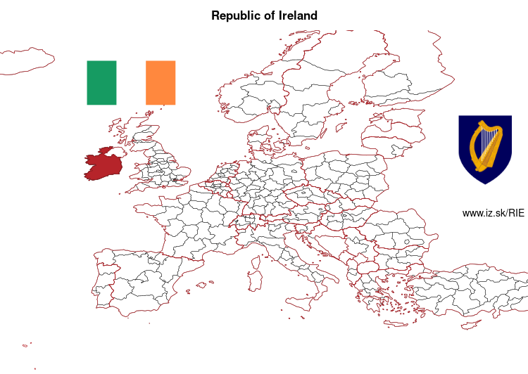 map of Republic of Ireland IE