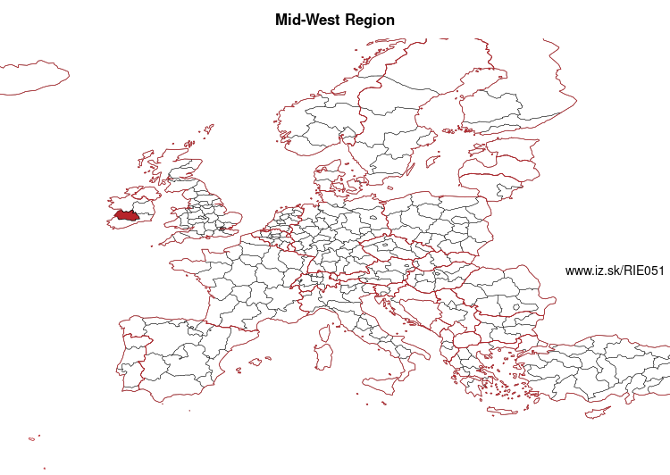 map of Mid-West Region IE051