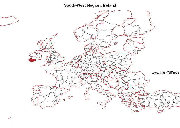 map of South-West Region, Ireland IE053