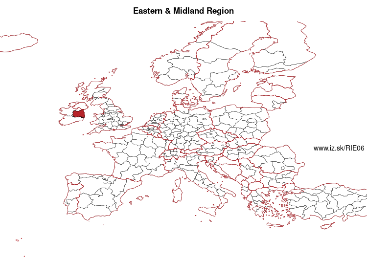 map of Eastern & Midland Region IE06