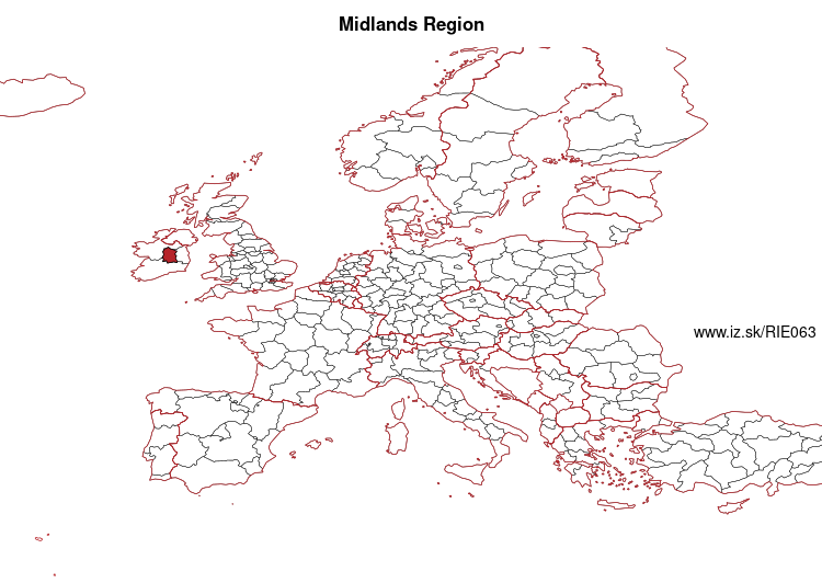 map of Midlands Region IE063