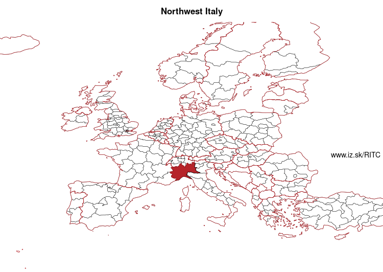 map of Northwest Italy ITC