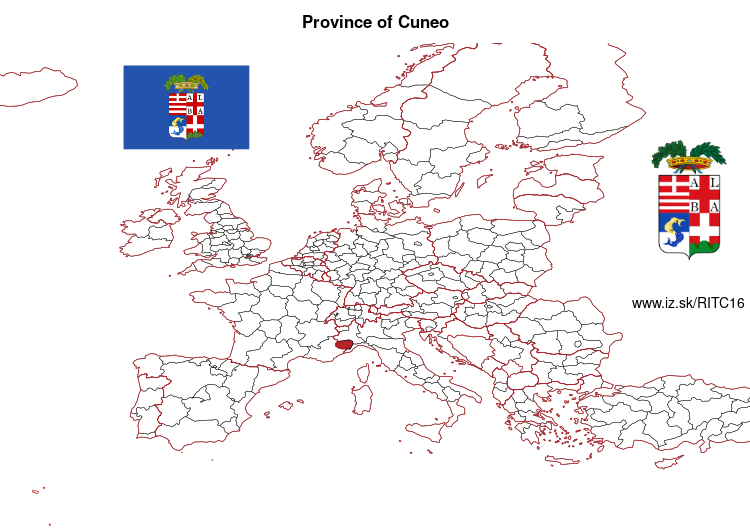 map of Province of Cuneo ITC16