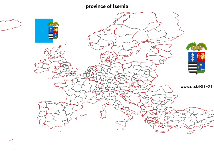 map of province of Isernia ITF21