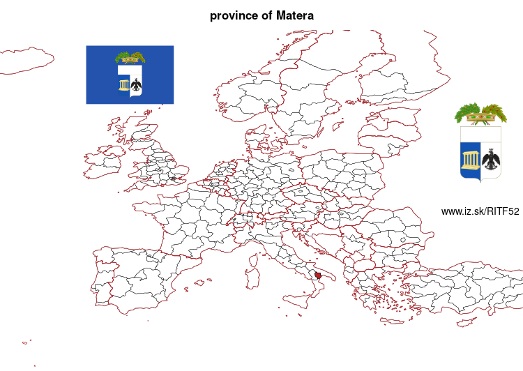 map of province of Matera ITF52