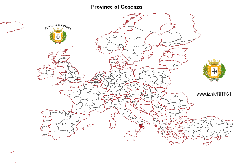 map of Province of Cosenza ITF61