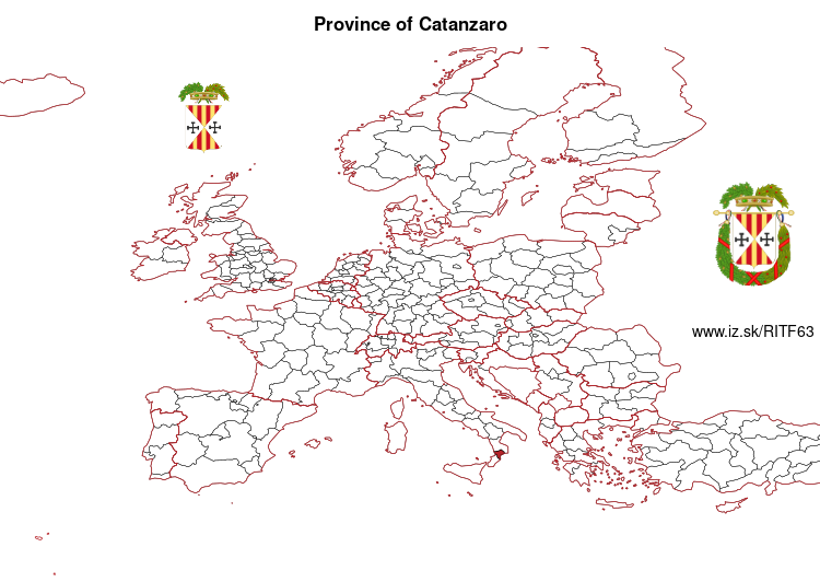 map of Province of Catanzaro ITF63