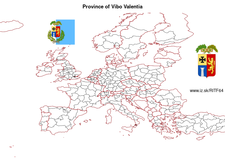 map of Province of Vibo Valentia ITF64