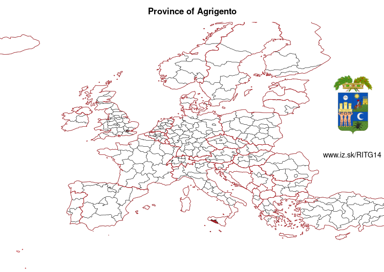 map of Province of Agrigento ITG14