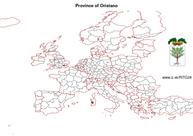 map of Province of Oristano ITG28