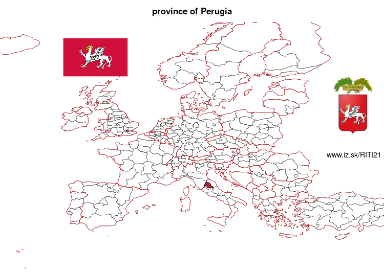 map of province of Perugia ITI21