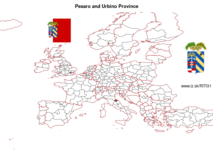 map of Pesaro and Urbino Province ITI31
