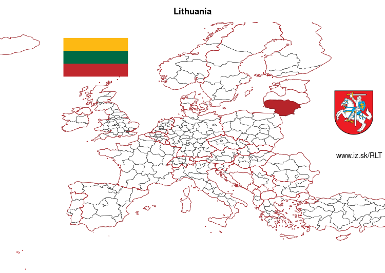 map of Lithuania LT