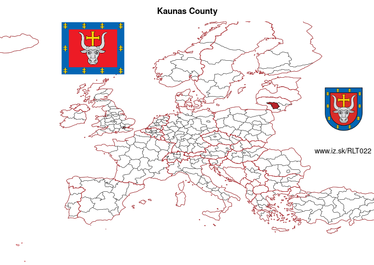 map of Kaunas County LT022