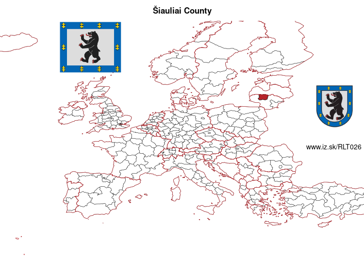 map of Šiauliai County LT026
