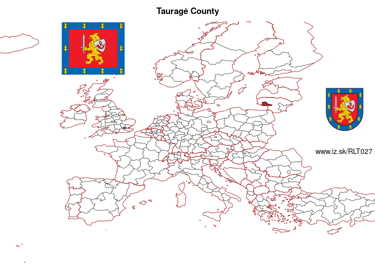 map of Tauragė County LT027