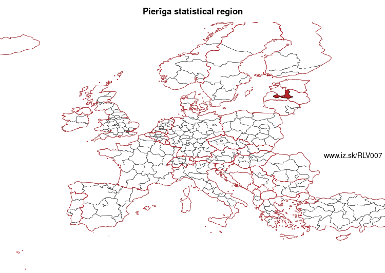 map of Pierīga statistical region LV007