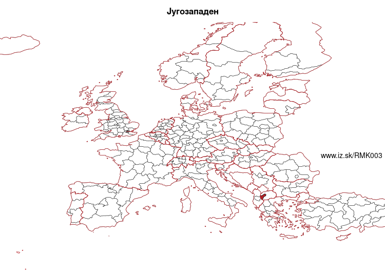 map of Southwestern Statistical Region MK003