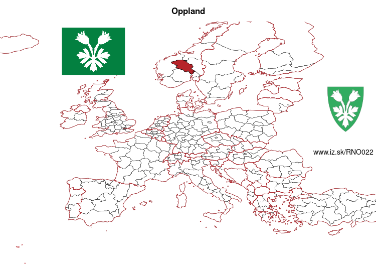 map of Oppland NO022