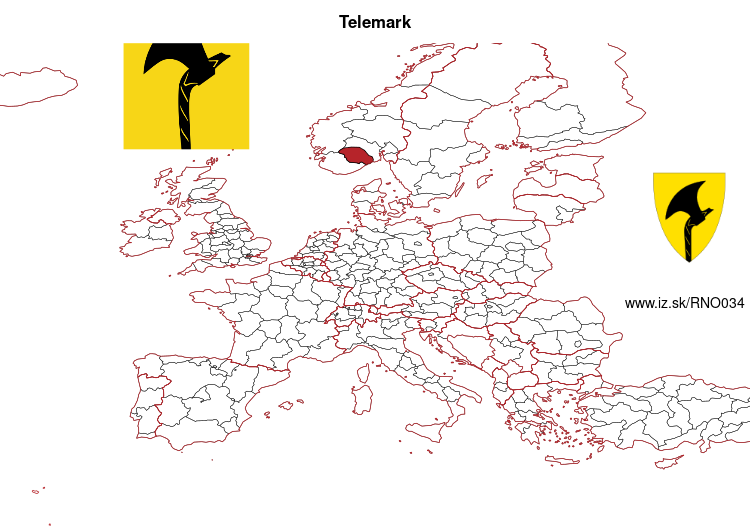 map of Telemark NO034