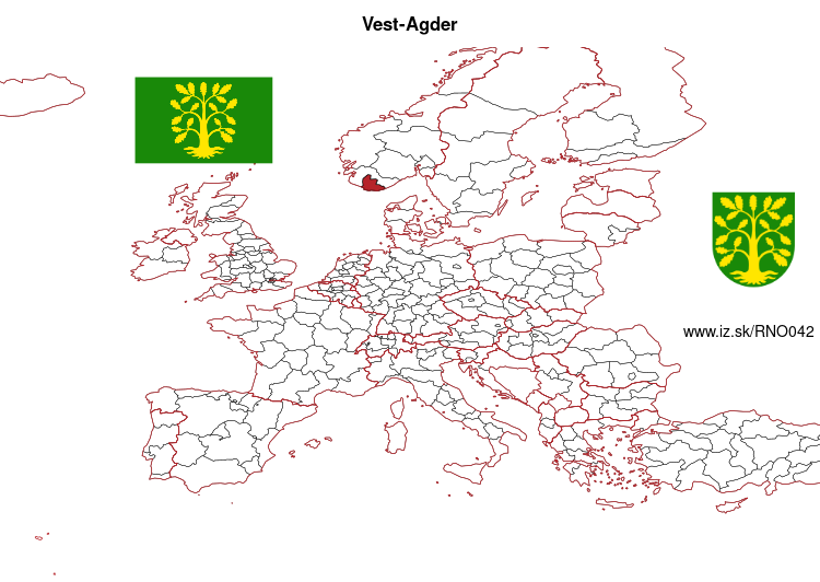map of Vest-Agder NO042