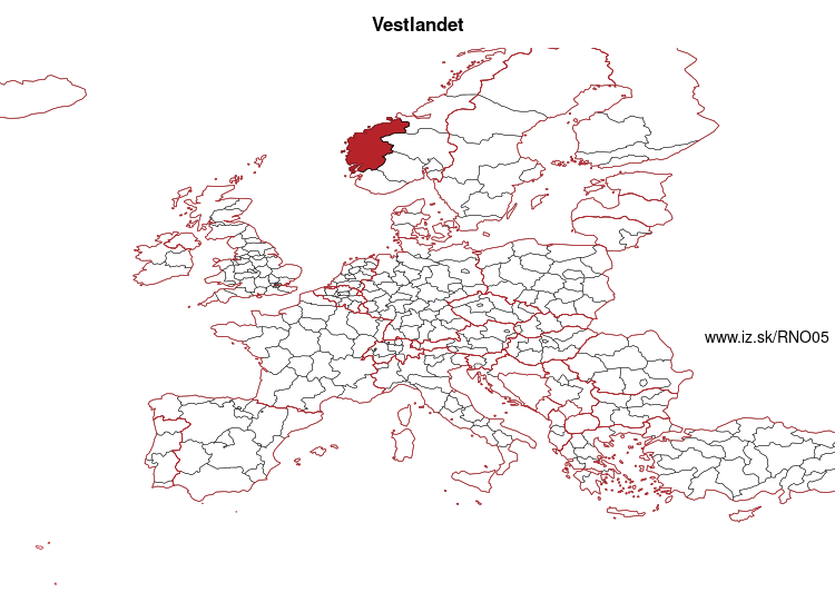 map of Vestlandet NO05