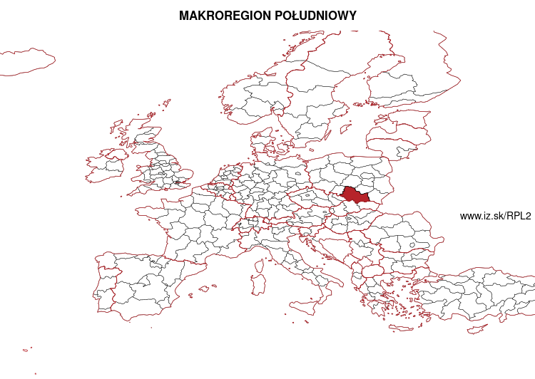 map of MAKROREGION POŁUDNIOWY PL2