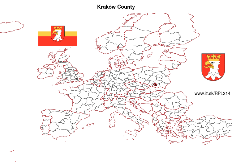 map of Kraków County PL214