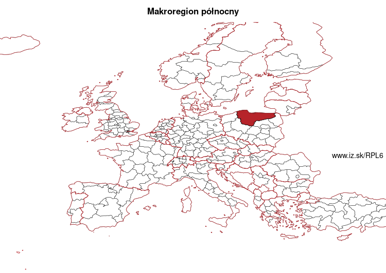 map of Makroregion północny PL6
