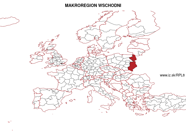 map of MAKROREGION WSCHODNI PL8