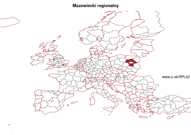 map of Mazowiecki regionalny PL92