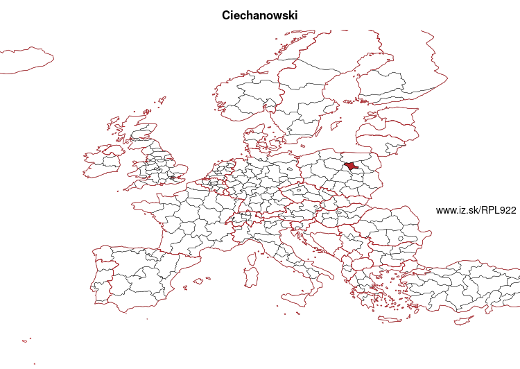 map of Ciechanowski PL922
