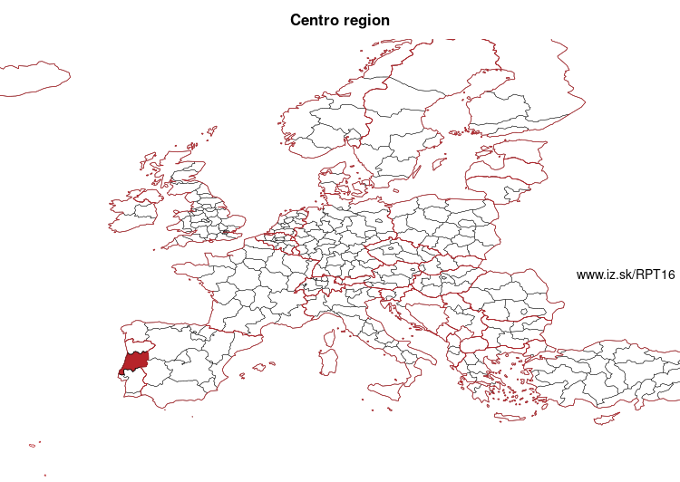 map of Centro region PT16