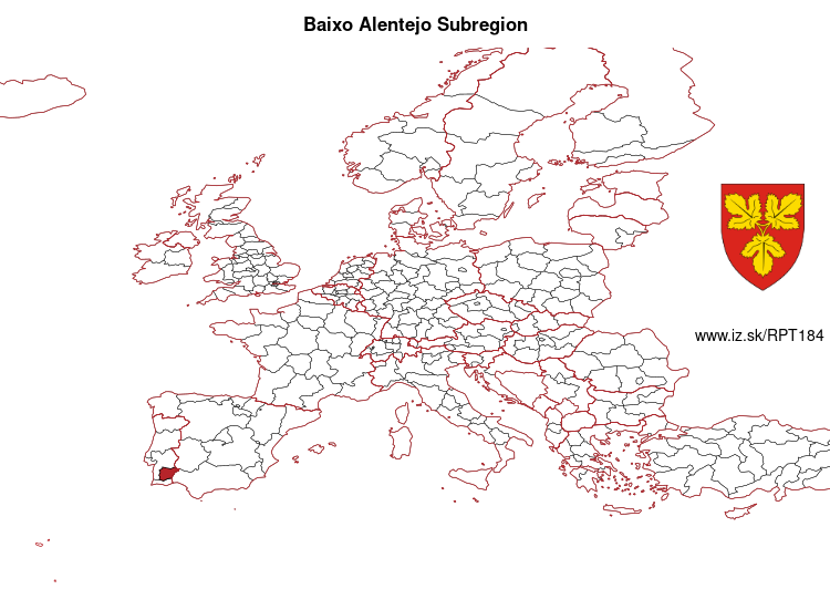 map of Baixo Alentejo Subregion PT184